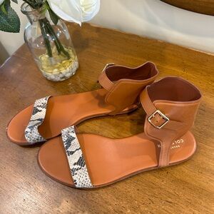 Beautiful and comfortable Cole Haan snake skin sandals. Like new